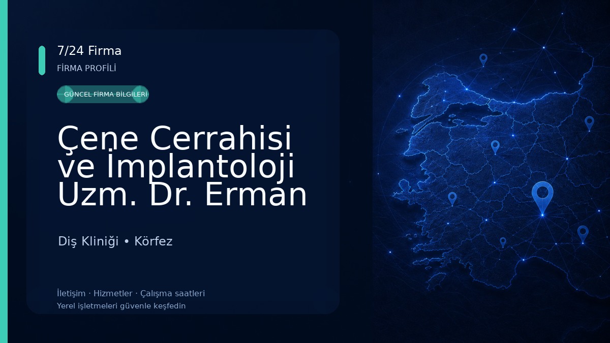 Çene Cerrahisi ve İmplantoloji Uzm. Dr. Erman Şenel Modern Diş Polikliniği 