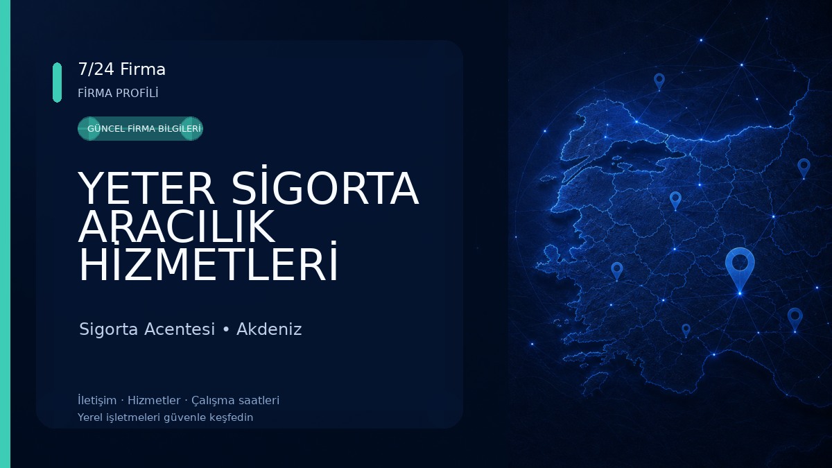 YETER SİGORTA ARACILIK HİZMETLERİ LİMİTED ŞİRKETİ Sigorta Acentesi